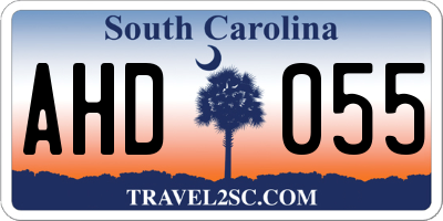 SC license plate AHD055