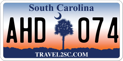SC license plate AHD074