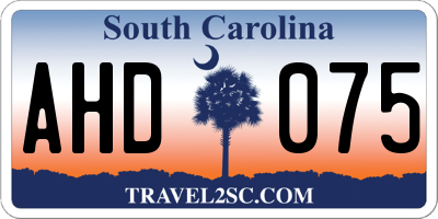 SC license plate AHD075