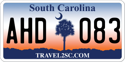 SC license plate AHD083