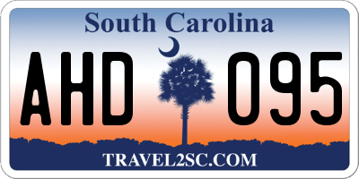 SC license plate AHD095