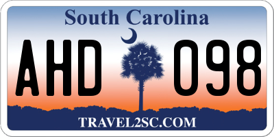 SC license plate AHD098