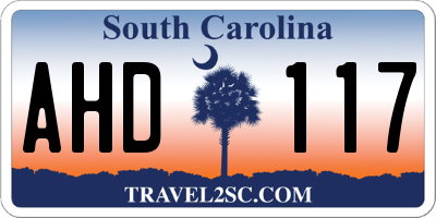 SC license plate AHD117