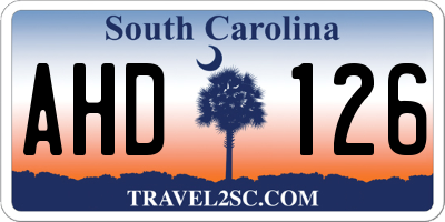 SC license plate AHD126