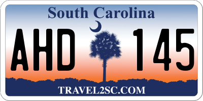 SC license plate AHD145
