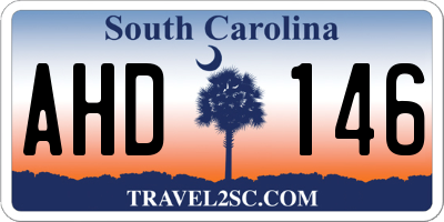 SC license plate AHD146