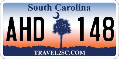 SC license plate AHD148