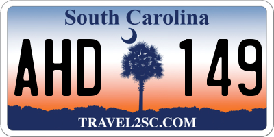 SC license plate AHD149