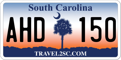SC license plate AHD150
