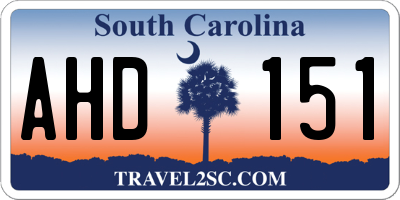 SC license plate AHD151