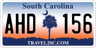 SC license plate AHD156
