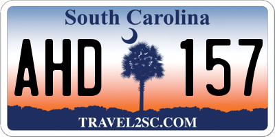 SC license plate AHD157
