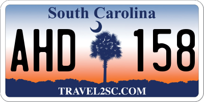 SC license plate AHD158
