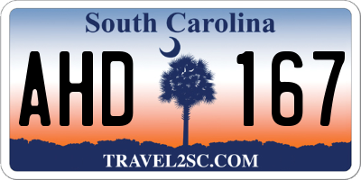 SC license plate AHD167