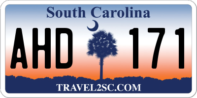 SC license plate AHD171