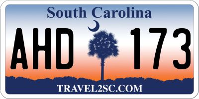 SC license plate AHD173