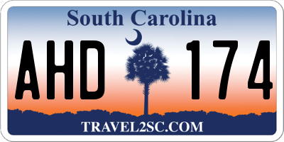 SC license plate AHD174