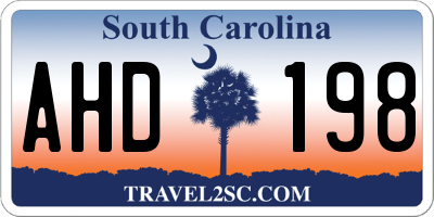 SC license plate AHD198