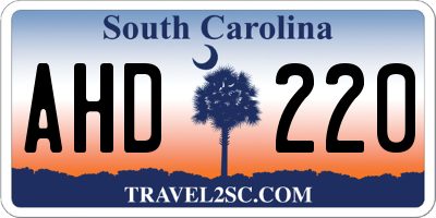 SC license plate AHD220