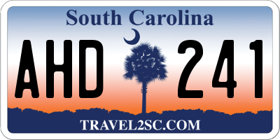 SC license plate AHD241