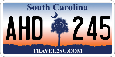 SC license plate AHD245