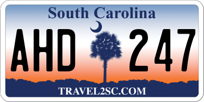 SC license plate AHD247