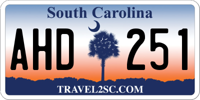 SC license plate AHD251