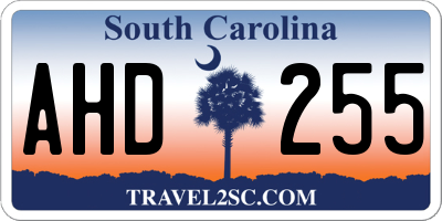 SC license plate AHD255