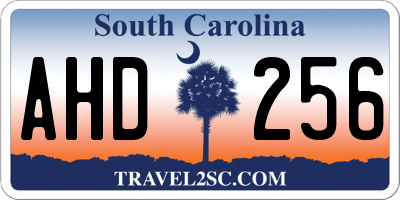 SC license plate AHD256