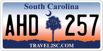 SC license plate AHD257