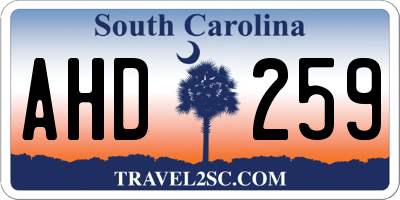 SC license plate AHD259