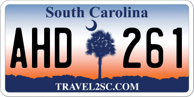 SC license plate AHD261