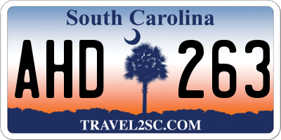 SC license plate AHD263