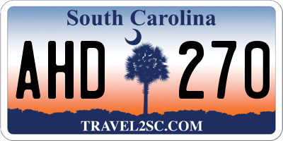 SC license plate AHD270
