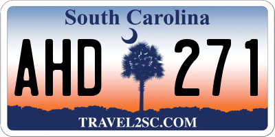 SC license plate AHD271