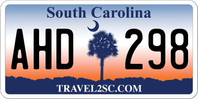 SC license plate AHD298