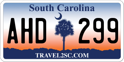 SC license plate AHD299