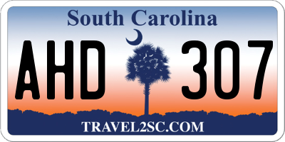 SC license plate AHD307