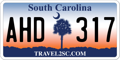 SC license plate AHD317