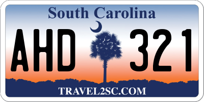 SC license plate AHD321