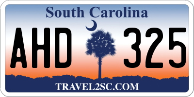 SC license plate AHD325