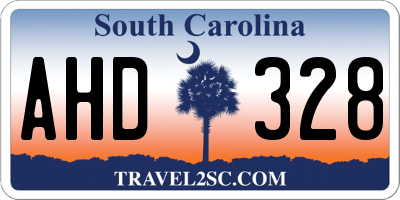 SC license plate AHD328