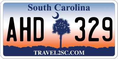 SC license plate AHD329