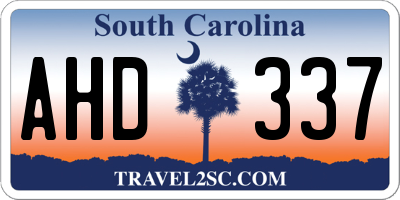 SC license plate AHD337