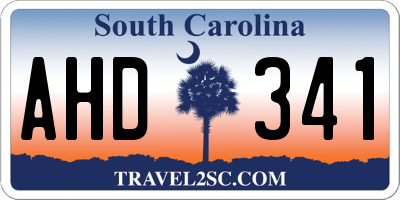 SC license plate AHD341