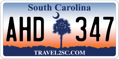 SC license plate AHD347