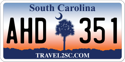 SC license plate AHD351