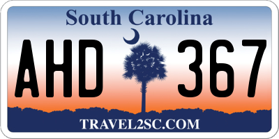 SC license plate AHD367
