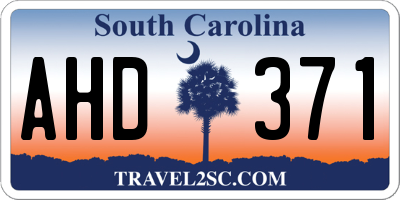 SC license plate AHD371