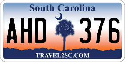 SC license plate AHD376
